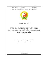 Luận văn Thạc sĩ Y học: Đánh giá tác dụng của điện châm kết hợp đeo Đai ngải cứu Việt điều trị đau vùng cổ gáy