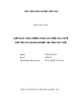 Giải pháp tăng cường công tác kiểm tra thuế đối với các doanh nghiệp tại tỉnh phú thọ 