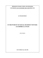 In the pursuit of social business venture an empirical study 