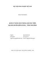 Quản lý ngân sách trong giáo dục trên địa bàn huyện kiến xương   tỉnh thái bình 