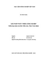 Giải pháp phát triển công nghiệp trên địa bàn huyện tiền hải, tỉnh thái bình 