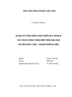 Đánh giá tình hình thực hiện quy hoạch xây dựng nông thôn mới trên địa bàn huyện phúc thọ   thành phố hà nội 