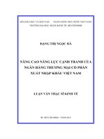 Luận văn Thạc sĩ Kinh tế: Nâng cao năng lực cạnh tranh của Ngân hàng TMCP Xuất Nhập khẩu Việt Nam - Đặng Thị Ngọc Hà
