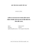 Quản lý chi ngân sách trong đầu tư xây dựng cơ bản trên địa bàn huyện hiệp hòa tỉnh bắc giang 