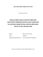 Đánh giá hiện trạng và đề xuất biện pháp giảm thiểu ô nhiễm môi trường nước, không khí tại cụm công nghiệp mả ông, phường đình bảng, thị xã từ sơn, tỉnh bắc ninh 