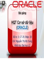 Bài giảng Hệ quản trị cơ sở dữ liệu: Chương 5 - Nguyễn Thị Mỹ Dung