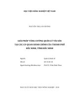 (Luận văn thạc sĩ) giải pháp tăng cường quản lý tài sản tại các cơ quan hành chính của thành phố bấc ninh, tỉnh bắc ninh 