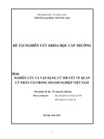 Đề tài nghiên cứu khoa học cấp trường nghiên cứu và vận dụng lý thuyết về quản lý nhân tài trong doanh nghiệp việt nam 