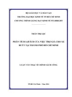 Luận văn thạc sĩ phân tích lợi ích của việc trợ giá cho xe buýt tại thành phố hồ chí minh 