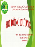 Bài thuyết trình môn quản lý động vật hoang dã  hổ đông dương 