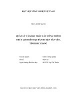Quản lý và khai thác các công trình thủy lợi trên địa bàn huyện tân yên 
