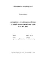 Quản lý chi ngân sách nhà nước cho sự nghiệp giáo dục huyện mai châu, tỉnh hòa bình 