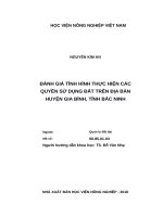 Đánh giá tình hình thực hiện các quyền sử dụng đất trên địa bàn huyện gia bình, tỉnh bắc ninh 