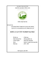 Khoá luận tốt nghiệp Đại học: Giải pháp phát triển du lịch cộng đồng tại xã Tả Van, huyện Sa Pa, tỉnh Lào Cai