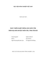 Phát triển nghề trồng dâu nuôi tằm trên địa bàn huyện trấn yên, tỉnh yên bái 