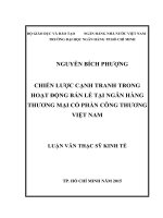 Luận văn Thạc sĩ Kinh tế: Chiến lược cạnh tranh trong hoạt động bán lẻ Ngân hàng thương mại cổ phần Công thương Việt Nam