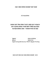 Đánh giá tình hình thực hiện quy hoạch xây dựng nông thôn mới trên địa bàn huyện đông anh   thành phố hà nội 