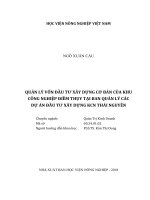 Quản lý vốn đầu tư xây dựng cơ bản của khu công nghiệp điềm thụy tại ban quản lý các dự án đầu tư xây dựng KCN thái nguyên 