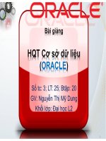 Bài giảng Hệ quản trị cơ sở dữ liệu: Chương 2 - Nguyễn Thị Mỹ Dung