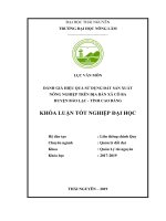 Khoá luận đánh giá hiệu quả sử dụng đất sản xuất nông nghiệp trên địa bàn xã cô ba   huyện bảo lạc   tỉnh cao bằng 
