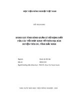 Đánh giá tình hình quản lý sử dụng đất của các tổ chức kinh tế trên địa bàn huyện tiên du, tỉnh bắc ninh 
