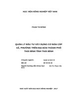 Quản lý đầu tư xây dựng cơ bản cấp xã, phường trên địa ban thành phố thái bình tỉnh thái bình 