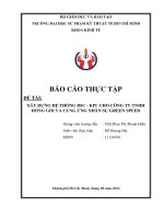 Xây dựng hệ thống BSC - KPI cho Công ty TNHH đóng gói và cung ứng nhân sự Green Speed