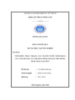 Báo cáo kết quả đề tài thực tập tốt nghiệp  tìm hiểu thực trạng các nguồn nước sinh hoạt của người dân xã thương điình, huyện phú bình, tỉnh thái nguyên 