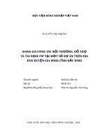 Đánh giá công tác bồi thường, hỗ trợ và tái định cư tại một số dự án trên địa bàn huyện gia bình, tỉnh bắc ninh 