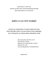 Khóa luận tốt nghiệp quản lý môi trưởng   du lịch sinh thái  đánh giá ảnh hưởng của hoạt động du lịch sinh thái đến công tác bảo tồn đa dạng sinh học tại vườn quốc gia tràm chim, tỉnh đồng tháp 