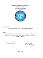 Đồ án môn học  tìm hiểu công nghệ sản xuất polypropylen và tính toán cân bằng vật chất cho thiết bị polyme hóa năng suất 150 000 tấn năm 