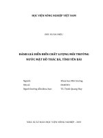 Đánh giá diễn biến chất lượng môi trường nước mặt hồ thác bà, tỉnh yên bái 