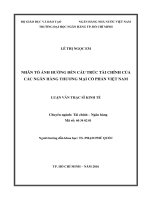 Luận văn Thạc sĩ Kinh tế: Nhân tô ảnh hưởng đến cấu trúc tài chính của các Ngân hàng thương mại cổ phần Việt Nam