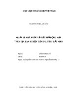 Quản lý nhà nước về giết mổ động vật trên địa bàn huyện tiên du, tỉnh bắc ninh 