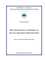 Luận văn thạc sĩ phân tích lợi ích và chi phí dự án nhà máy điện phân nhôm đắk nông 
