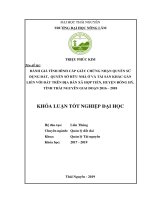 Khoá luận đánh giá công tác cấp giấy chứng nhận quyền sử dụng đất, quyền sở hữu nhà ở và tài sản khác gắn liền với đất trên địa bàn xã hợp tiến, huyện đồng hỷ, tỉnh thái nguyên 