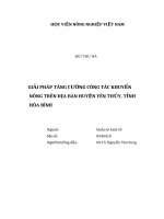 Giải pháp tăng cường công tác khuyến nông trên địa bàn huyện yên thủy, tỉnh hòa bình 