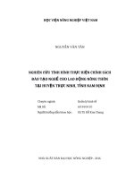 Nghiên cứu tình hình thực hiện chính sách đào tạo nghề cho lao động nông thôn trên địa bàn huyện trực ninh, tỉnh nam định 