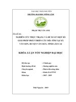 Khoá luận tốt nghiệp Đại học: Nghiên cứu thực trạng và đề xuất một số giải pháp phát triển cây mía tím tại xã Văn Sơn, huyện Văn Bàn, tỉnh Lào Cai