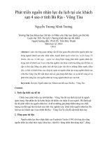 Phát triển nguồn nhân lực du lịch tại các khách sạn 4 sao ở tỉnh bà rịa vũng tàu 