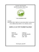 Khoá luận tốt nghiệp Đại học: Giải pháp phát triển du lịch cộng đồng tại địa bàn xã Sà Phìn, huyện Đồng Văn, tỉnh Hà Giang