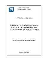 Quản lý nhà nước đối với hoạt động khai thác thủy sản trên địa bàn thành phố đồng hới tỉnh quảng bình 