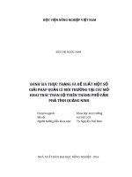 Đánh giá thực trạng và đề xuất một số giải pháp quản lý môi trường tại các mỏ khai thác than lộ thiên thành phố cẩm phả tỉnh quảng ninh 
