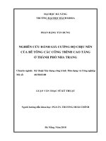 Luận văn thạc sĩ nghiên cứu đánh giá cường độ chịu nén của bê tông các công trình cao tầng ở thành phố nha trang 
