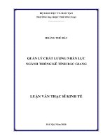 Luận văn thạc sĩ kinh tế quản lý chất lượng nhân lực ngành thống kê tỉnh bắc giang 