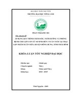 Khoá luận áp dụng quy trình chăm sóc, nuôi dưỡng và phòng bệnh cho lợn con từ sơ sinh đến 3 tuần tuổi tại trại lợn nhâm xuân tiến, huyện đông hưng, tỉnh thái bình 