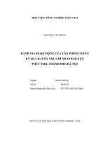 Đánh giá hoạt động của văn phòng đăng ký đất đai hà nội, chi nhánh huyện phúc thọ, thành phố hà nội 