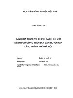 Đánh giá thực thi chính sách đối với người có công trên địa bàn huyện gia lâm, thành phố hà nội 