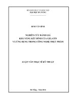 Luận văn thạc sĩ nghiên cứu đánh giá khả năng kết dính của gelatin và ứng dụng trong công nghệ thực phẩm 