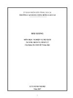 Bài giảng Nghiệp vụ hộ tịch (Ngành: Dịch vụ pháp lý) - Trường CĐ Cộng đồng Lào Cai